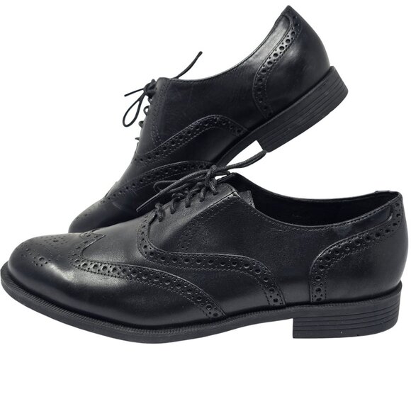 Cole Haan Mens 10.5M Dustin Black Leather Wingtip Dress Shoes - Picture 1 of 7